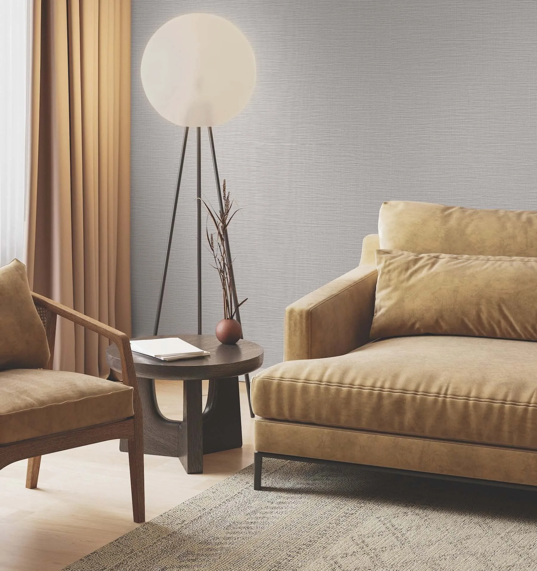 Ronald Redding Horizon Paperweave wallpaper, color Grey, SKU GV0226