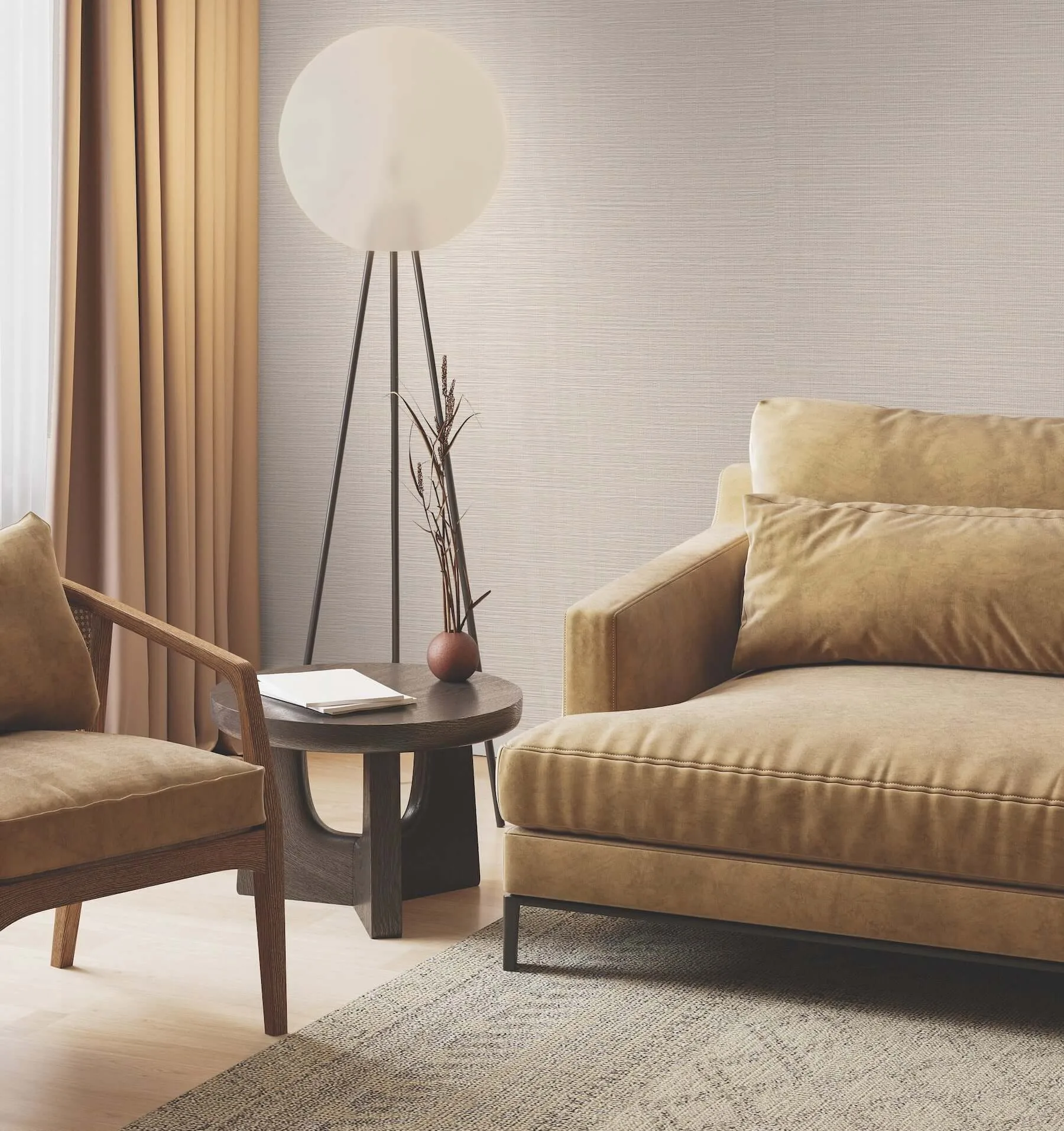 Ronald Redding Horizon Paperweave wallpaper, color Warm Neutral, SKU GV0223