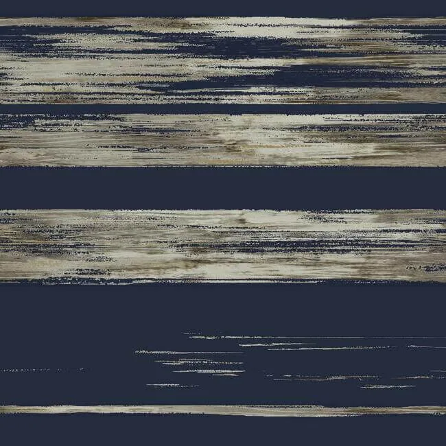 Ronald Redding Horizontal Dry Brush wallpaper, color Navy, SKU KT2154