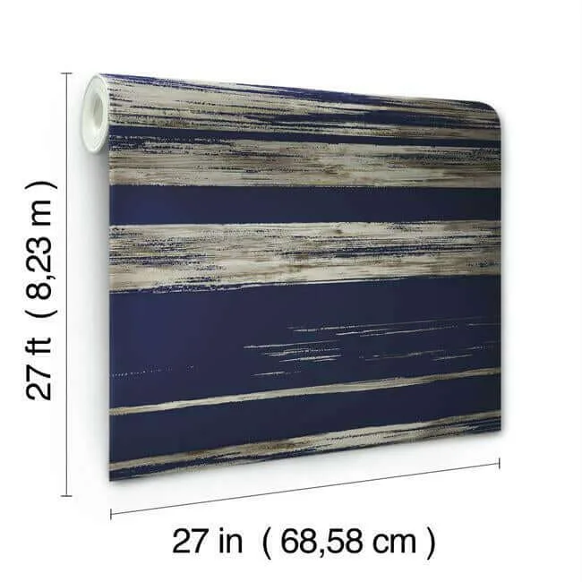 Ronald Redding Horizontal Dry Brush - Navy Wallpaper | Buy Online Ronald Redding Horizontal Dry Brush wallpaper, color Navy, SKU KT2154