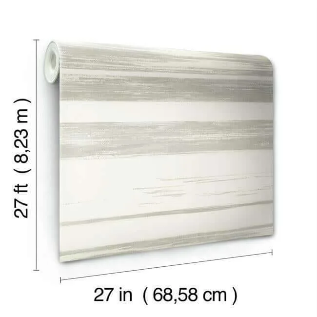 Ronald Redding Horizontal Dry Brush wallpaper, color White & Grey, SKU KT2155