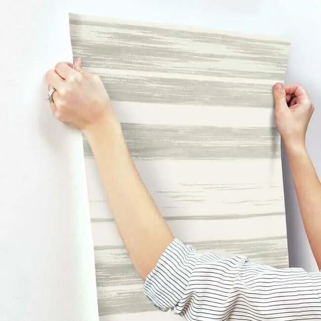 Ronald Redding Horizontal Dry Brush wallpaper, color White & Grey, SKU KT2155