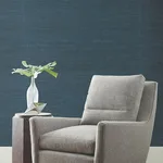 Ronald Redding Horizontal Jute - Bijou Blue Wallpaper | Buy Online Ronald Redding Horizontal Jute wallpaper, color Bijou Blue, SKU YGL7067