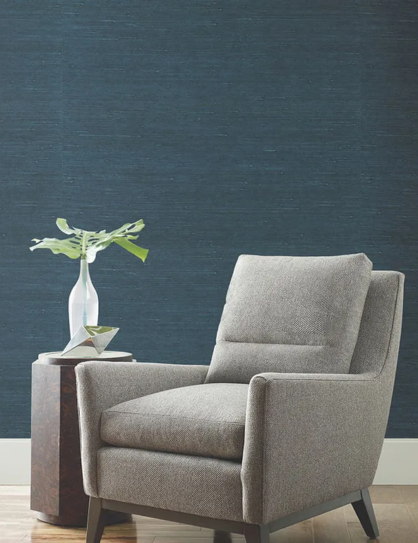 Ronald Redding Horizontal Jute wallpaper, color Bijou Blue, SKU YGL7067
