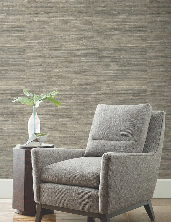 Ronald Redding Horizontal Jute wallpaper, color Black / Natural, SKU YGL7075
