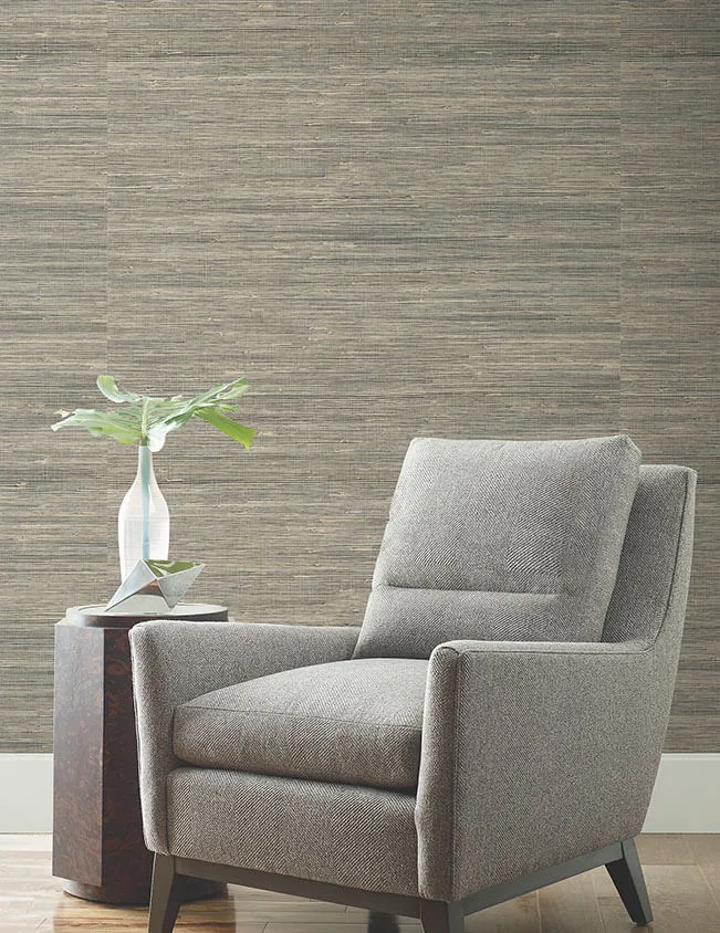 Ronald Redding Horizontal Jute wallpaper, color Black / Natural, SKU YGL7075