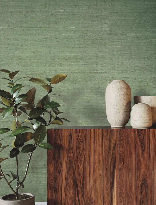 Ronald Redding Horizontal Jute wallpaper, color Evergreen, SKU YGL7068