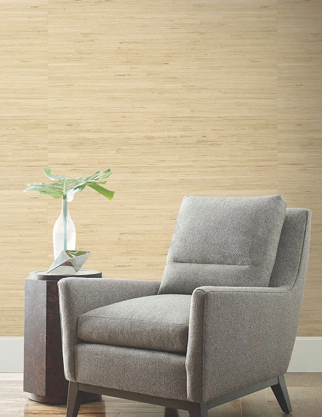 Ronald Redding Horizontal Jute wallpaper, color Oatmeal, SKU GRL88382