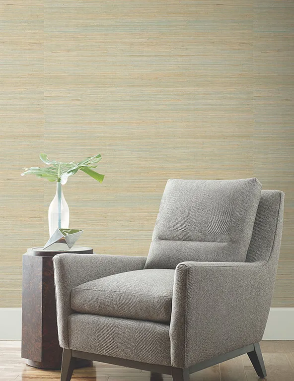 Ronald Redding Horizontal Jute wallpaper, color Seaglass, SKU YGL7070