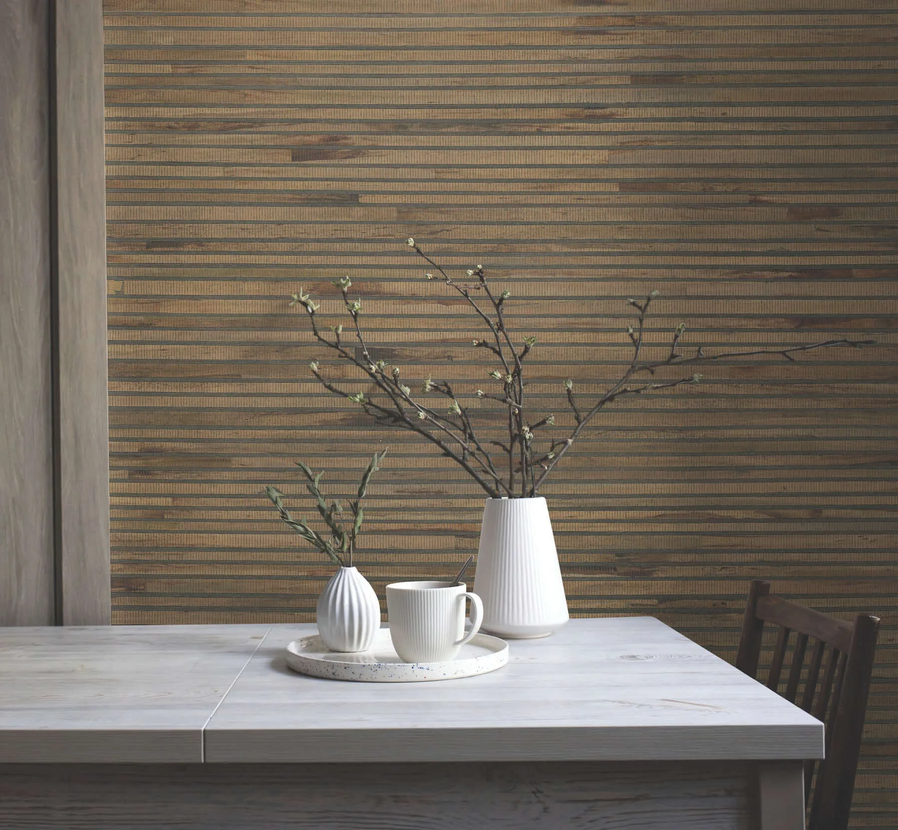 Ronald Redding Hyacinth Leaf wallpaper, color Natural, SKU GV0236