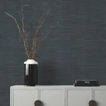 Ronald Redding Hyacinth Leaf wallpaper, color Navy, SKU GV0237