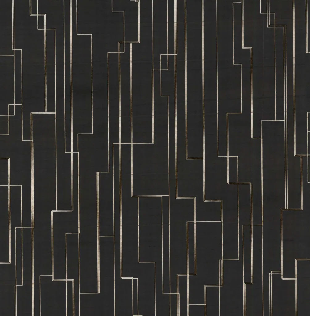 Ronald Redding Inlay Line wallpaper, color Black, SKU GV0256