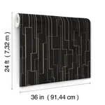 Ronald Redding Inlay Line - Black Wallpaper | Buy Online Ronald Redding Inlay Line wallpaper, color Black, SKU GV0256