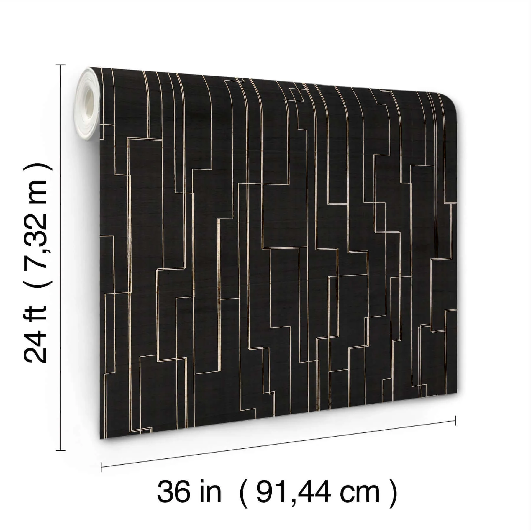 Ronald Redding Inlay Line - Black Wallpaper | Buy Online Ronald Redding Inlay Line wallpaper, color Black, SKU GV0256