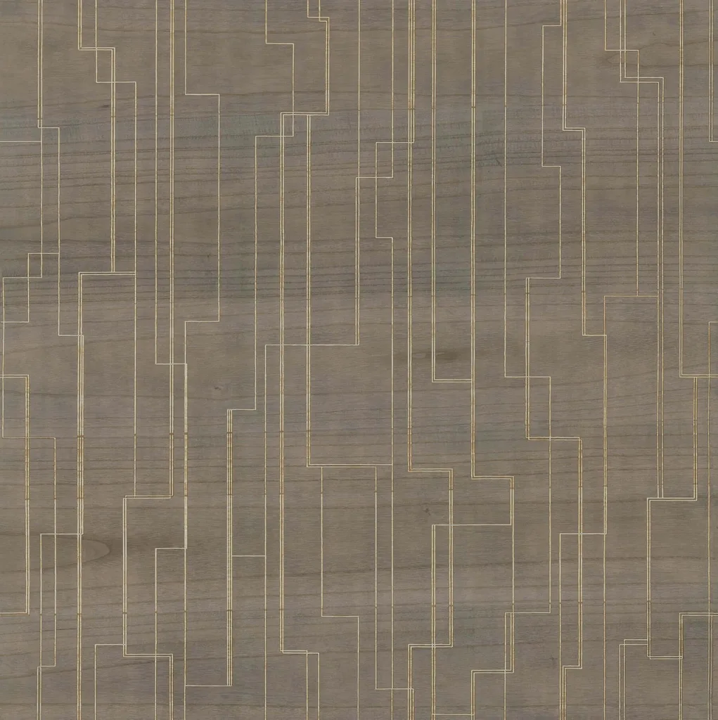Ronald Redding Inlay Line wallpaper, color Mink, SKU GV0259