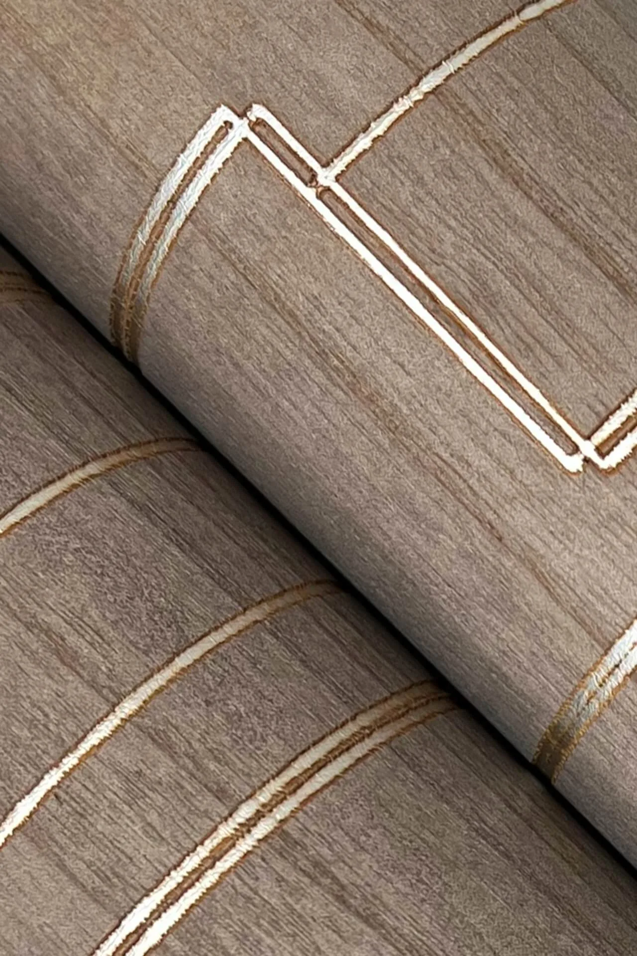 Ronald Redding Inlay Line wallpaper, color Mink, SKU GV0259