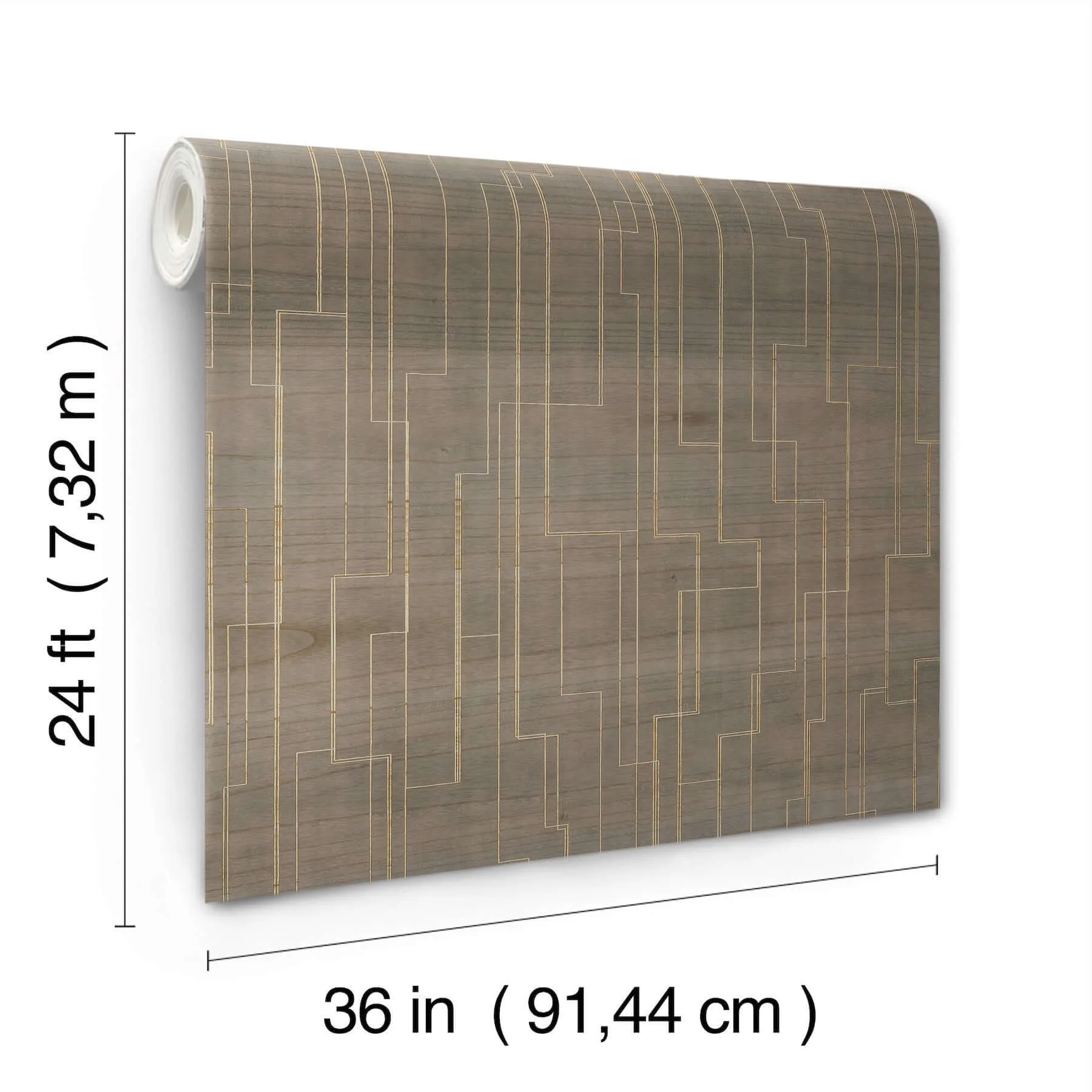 Ronald Redding Inlay Line wallpaper, color Mink, SKU GV0259