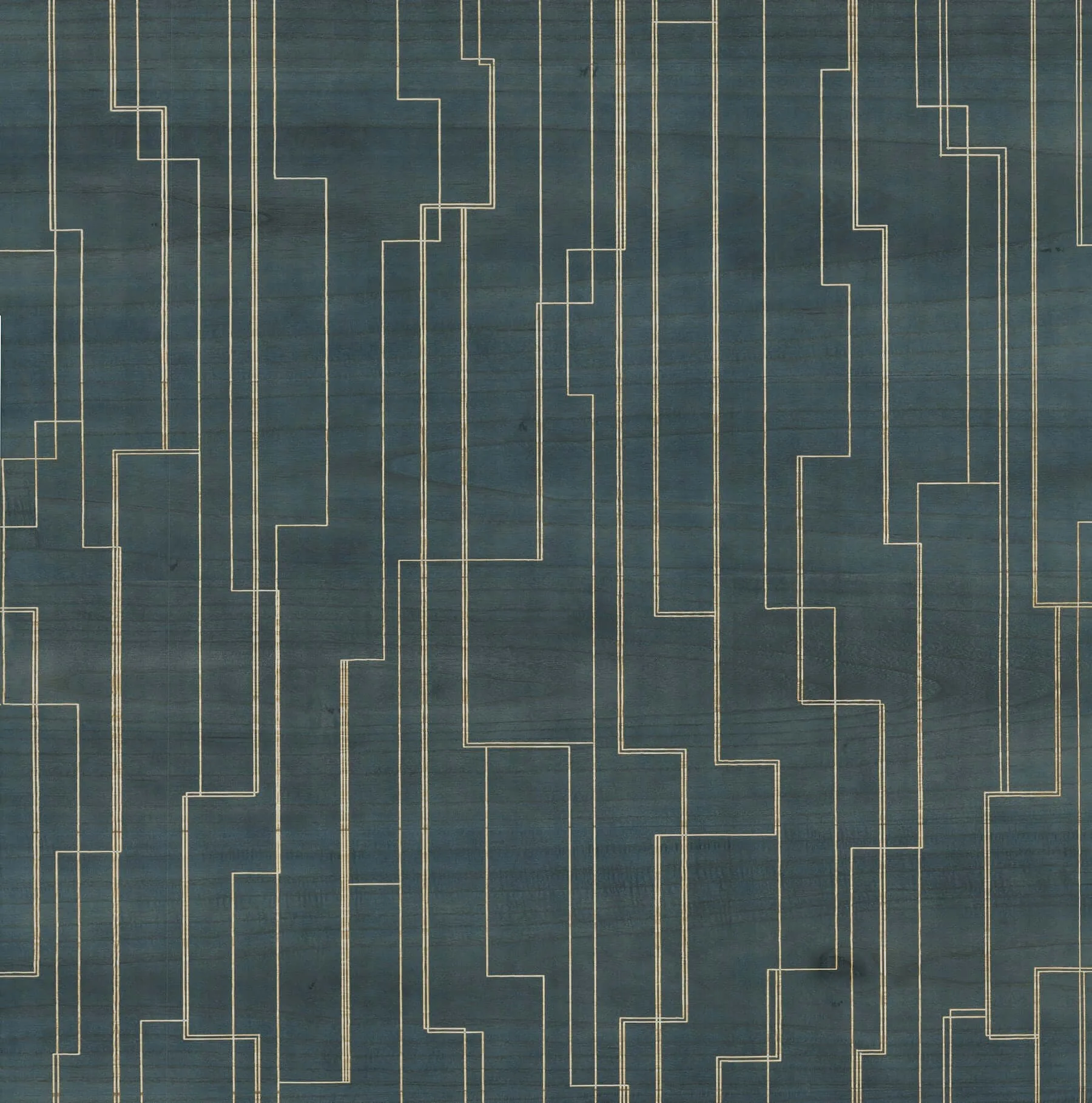 Ronald Redding Inlay Line wallpaper, color Peacock, SKU GV0258