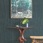 Ronald Redding Inlay Line wallpaper, color Peacock, SKU GV0258