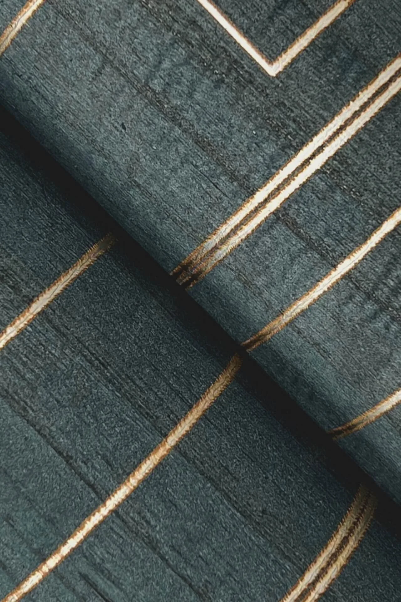 Ronald Redding Inlay Line wallpaper, color Peacock, SKU GV0258