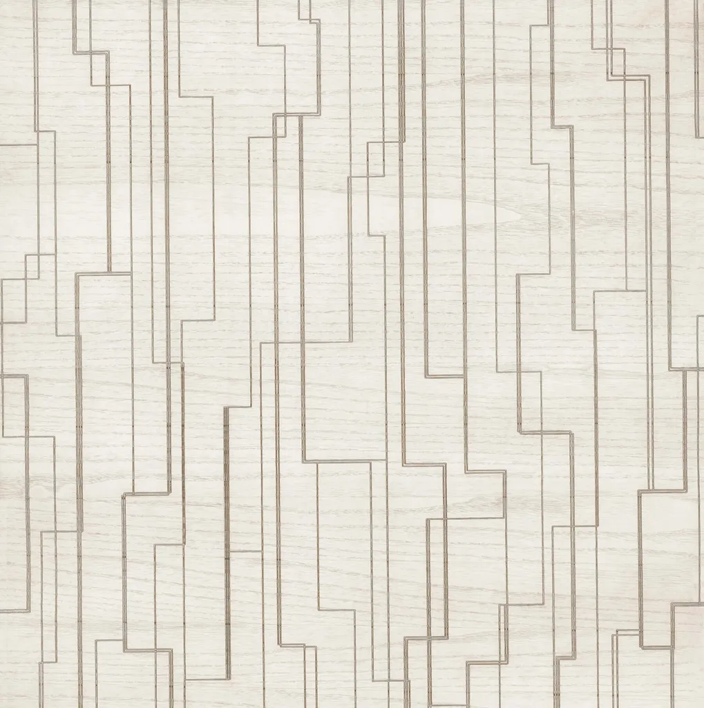 Ronald Redding Inlay Line wallpaper, color White, SKU GV0257