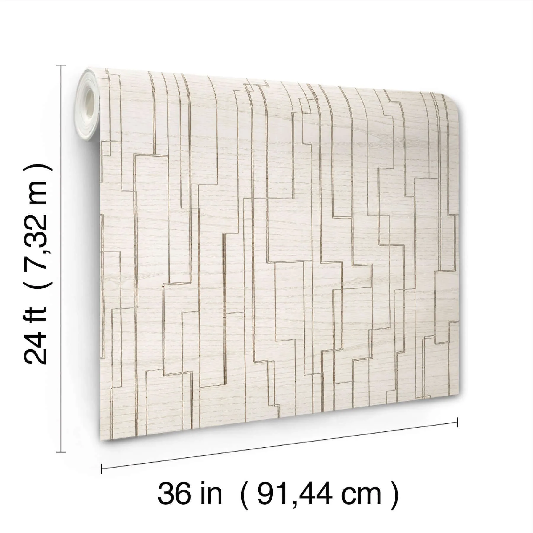 Ronald Redding Inlay Line - White Wallpaper | Buy Online Ronald Redding Inlay Line wallpaper, color White, SKU GV0257