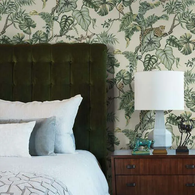 Ronald Redding Jungle Cat wallpaper, color Beige, SKU HO2144