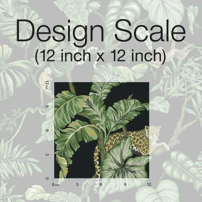 Ronald Redding Jungle Cat - Black Wallpaper | Buy Online Ronald Redding Jungle Cat wallpaper, color Black, SKU HO2143