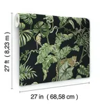 Ronald Redding Jungle Cat - Black Wallpaper | Buy Online Ronald Redding Jungle Cat wallpaper, color Black, SKU HO2143