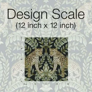 Ronald Redding Jungle Leopard wallpaper, color Black & Green, SKU KT2205