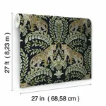 Ronald Redding Jungle Leopard - Black & Green Wallpaper | Buy Online Ronald Redding Jungle Leopard wallpaper, color Black & Green, SKU KT2205