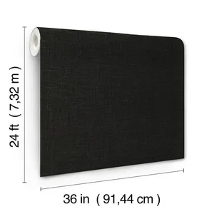 Ronald Redding Jute Weave wallpaper, color Black, SKU GRL88385