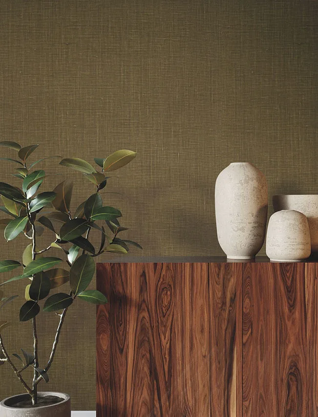 Ronald Redding Jute Weave wallpaper, color Mustard, SKU GRL88386