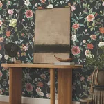 Ronald Redding Kimora's Garden wallpaper, color Black, SKU ZA8038