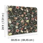 Ronald Redding Kimora's Garden wallpaper, color Black, SKU ZA8038