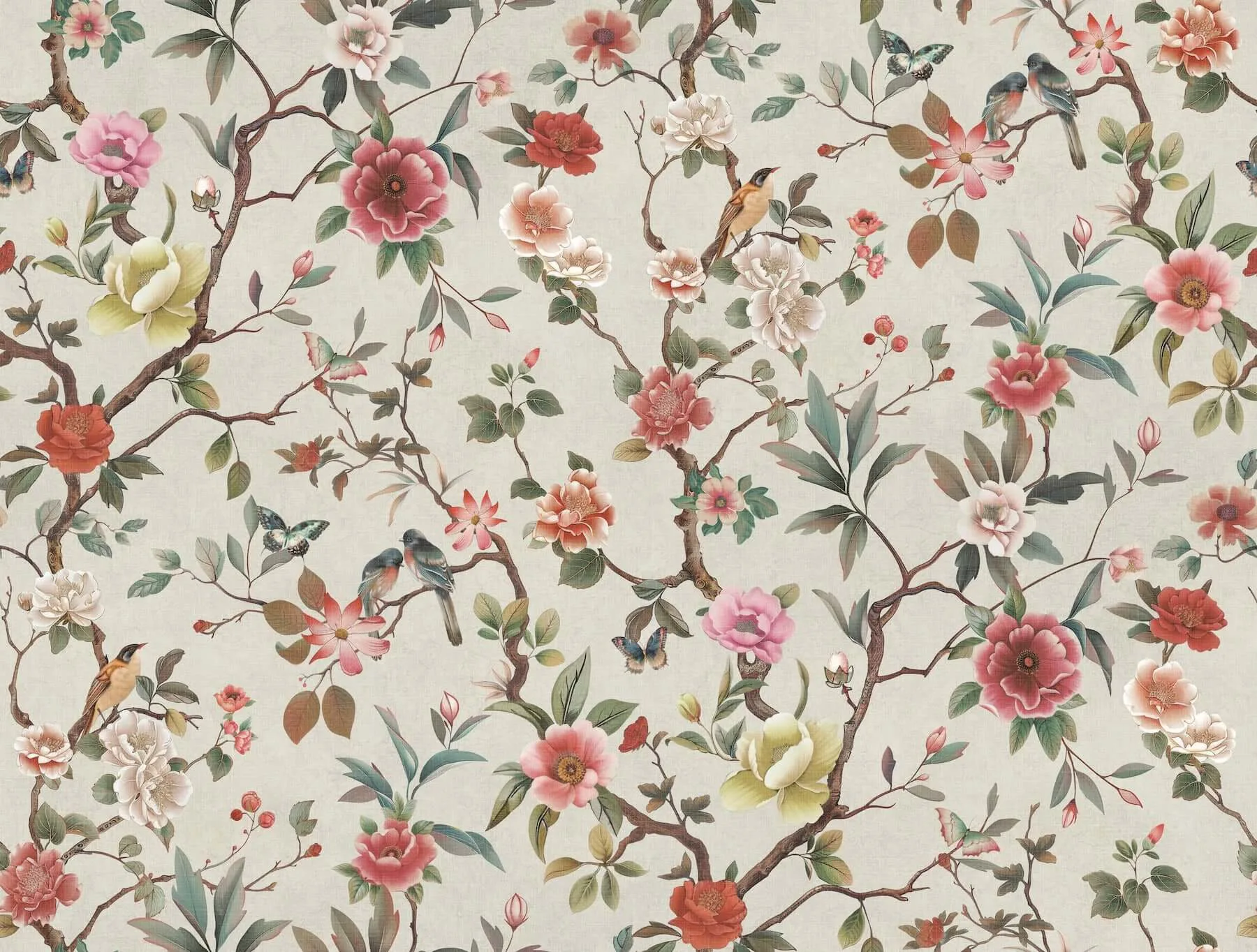 Ronald Redding Kimora's Garden wallpaper, color Ivory, SKU ZA8039