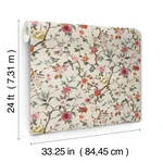Ronald Redding Kimora's Garden - Ivory Wallpaper | Buy Online Ronald Redding Kimora's Garden wallpaper, color Ivory, SKU ZA8039