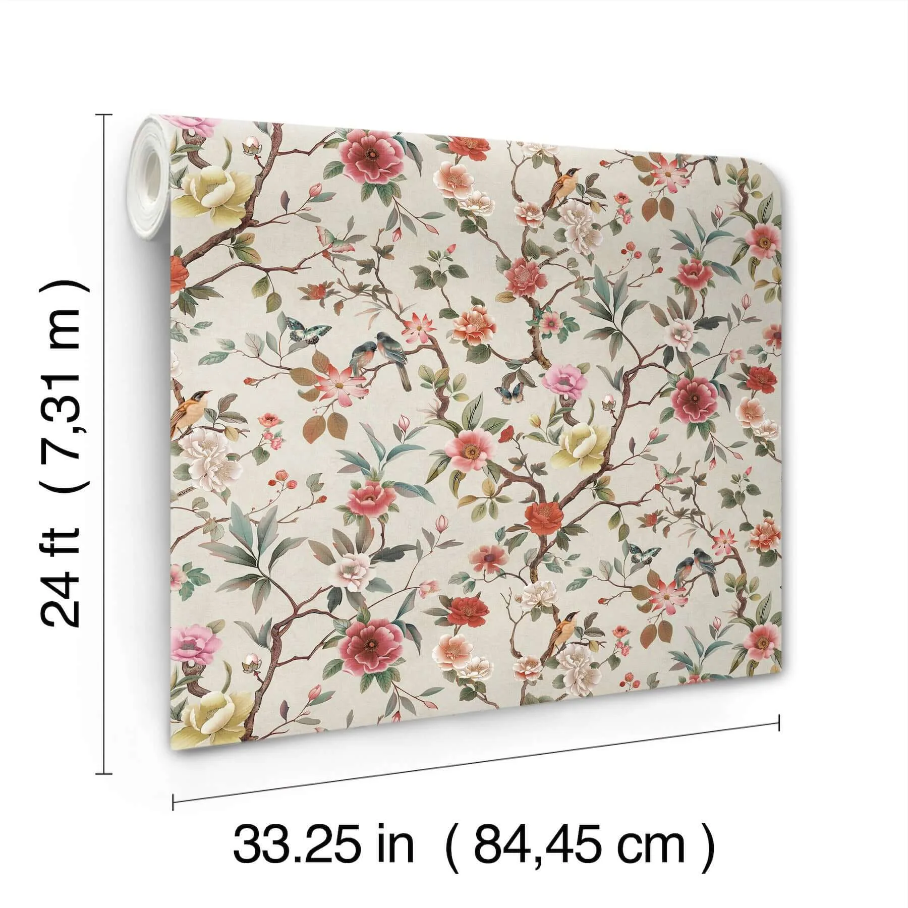 Ronald Redding Kimora's Garden - Ivory Wallpaper | Buy Online Ronald Redding Kimora's Garden wallpaper, color Ivory, SKU ZA8039