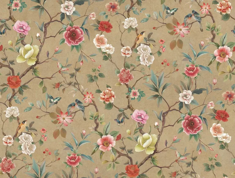 Ronald Redding Kimora's Garden wallpaper, color Linen, SKU ZA8037