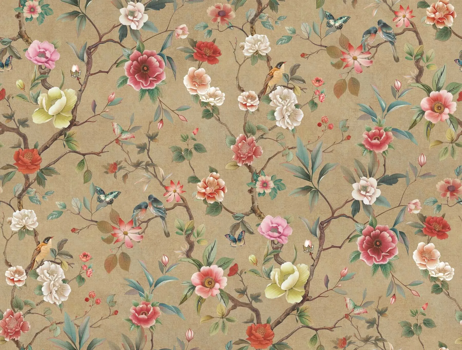 Ronald Redding Kimora's Garden wallpaper, color Linen, SKU ZA8037