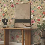 Ronald Redding Kimora's Garden - Linen Wallpaper | Buy Online Ronald Redding Kimora's Garden wallpaper, color Linen, SKU ZA8037