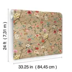 Ronald Redding Kimora's Garden - Linen Wallpaper | Buy Online Ronald Redding Kimora's Garden wallpaper, color Linen, SKU ZA8037
