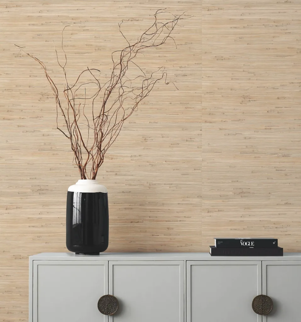 Ronald Redding Knotted Grass wallpaper, color Natural, SKU GV0231