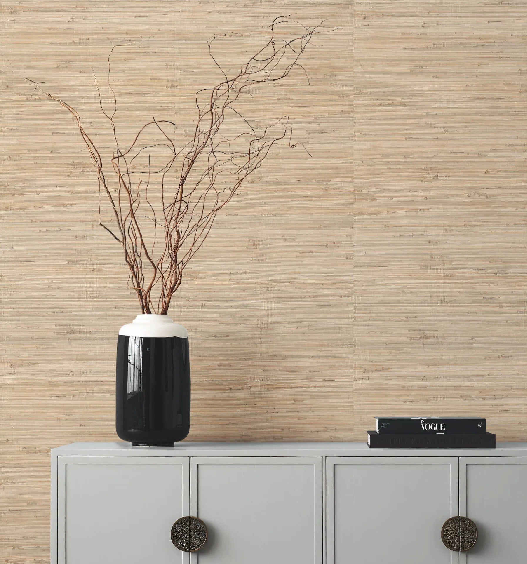 Ronald Redding Knotted Grass wallpaper, color Natural, SKU GV0231