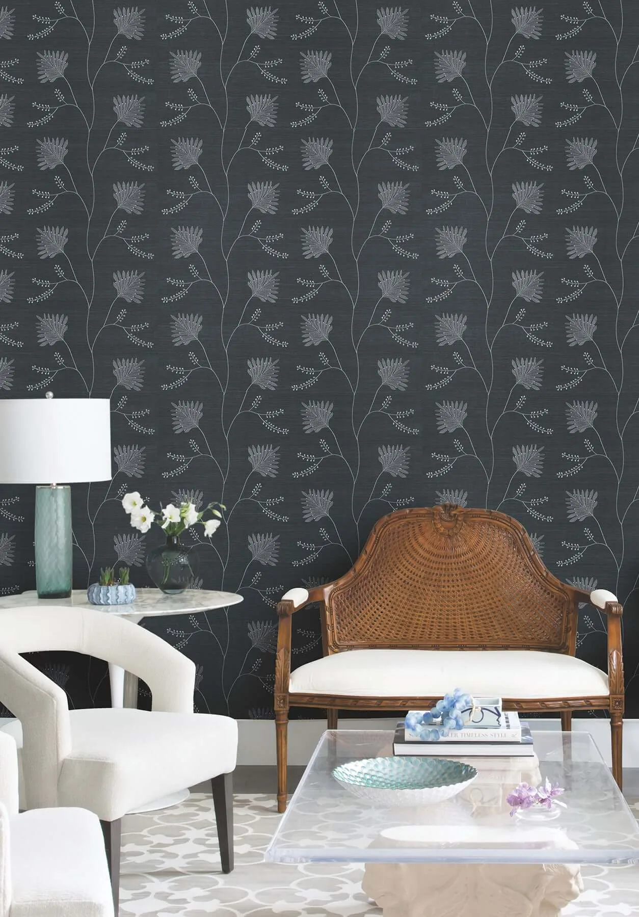 Ronald Redding Laelynn wallpaper, color Navy, SKU MX9608