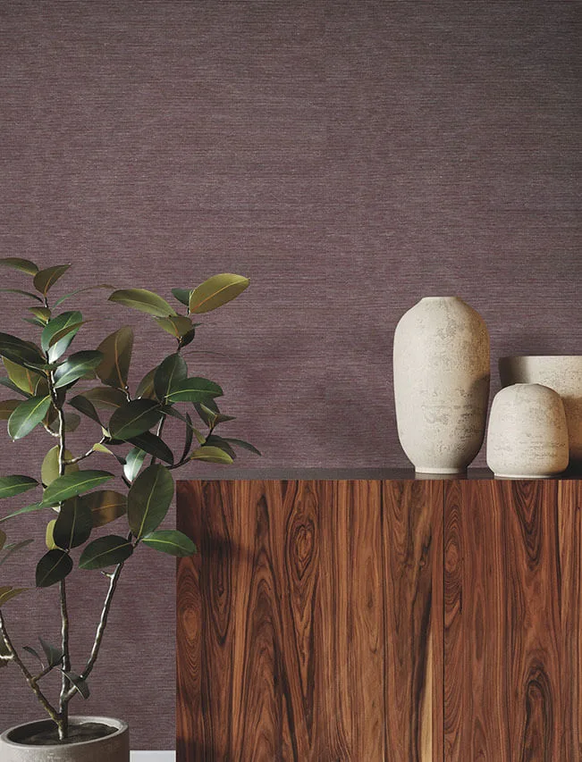 Ronald Redding Linen Levels wallpaper, color Fig, SKU YGL7080