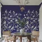 Ronald Redding Lingering Garden - Navy Wallpaper | Buy Online Ronald Redding Lingering Garden wallpaper, color Navy, SKU MU0315M