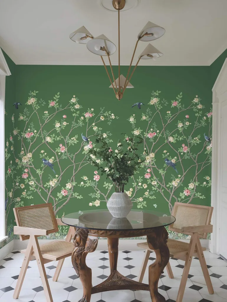Ronald Redding Lingering Garden wallpaper, color Green, SKU MU0316M