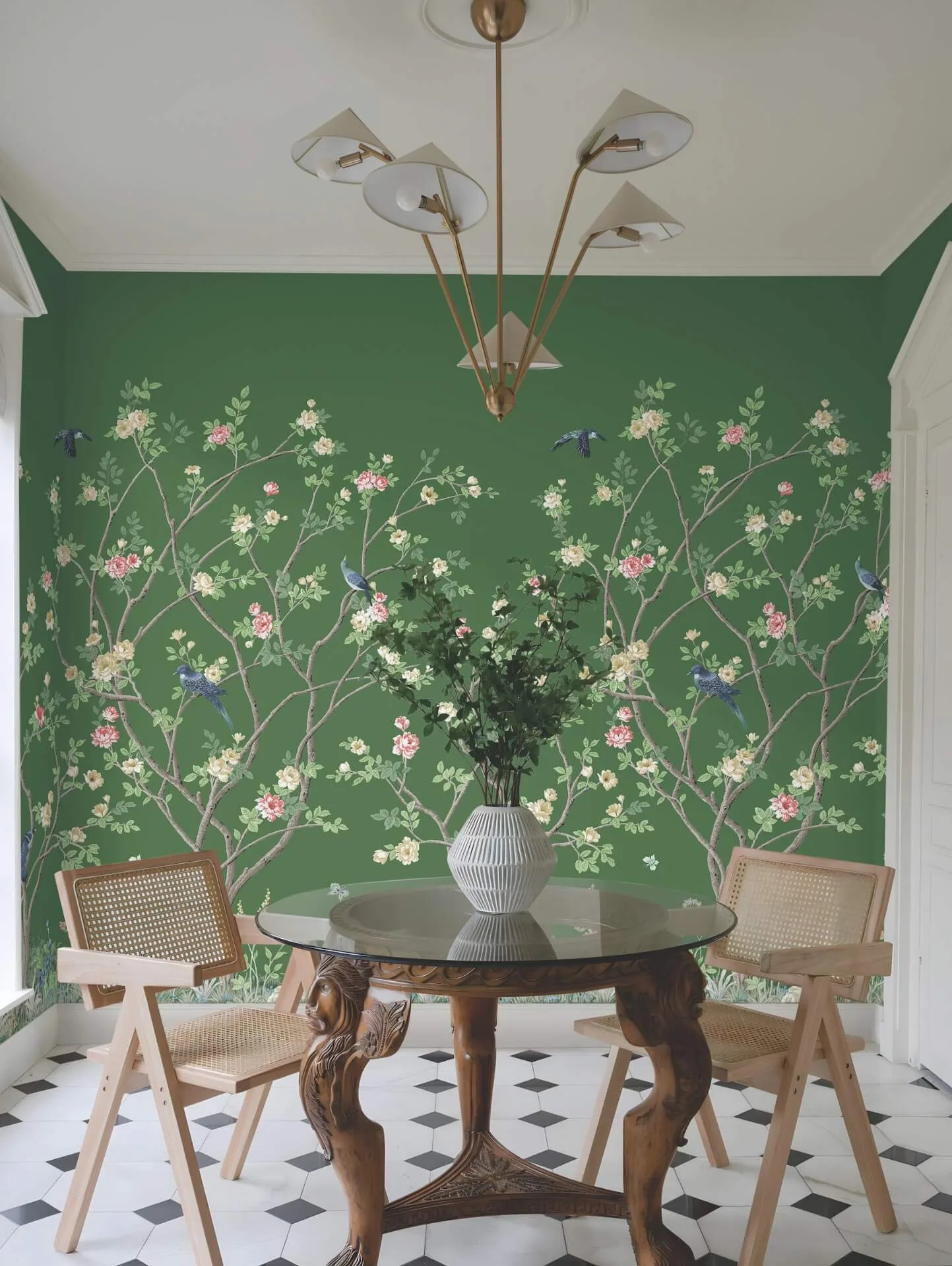 Ronald Redding Lingering Garden wallpaper, color Green, SKU MU0316M