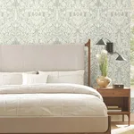 Ronald Redding Lockwood Damask - Grey Wallpaper | Buy Online Ronald Redding Lockwood Damask wallpaper, color Grey, SKU AC9195